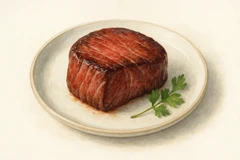 Les tournedos de boeuf, blanc et noir