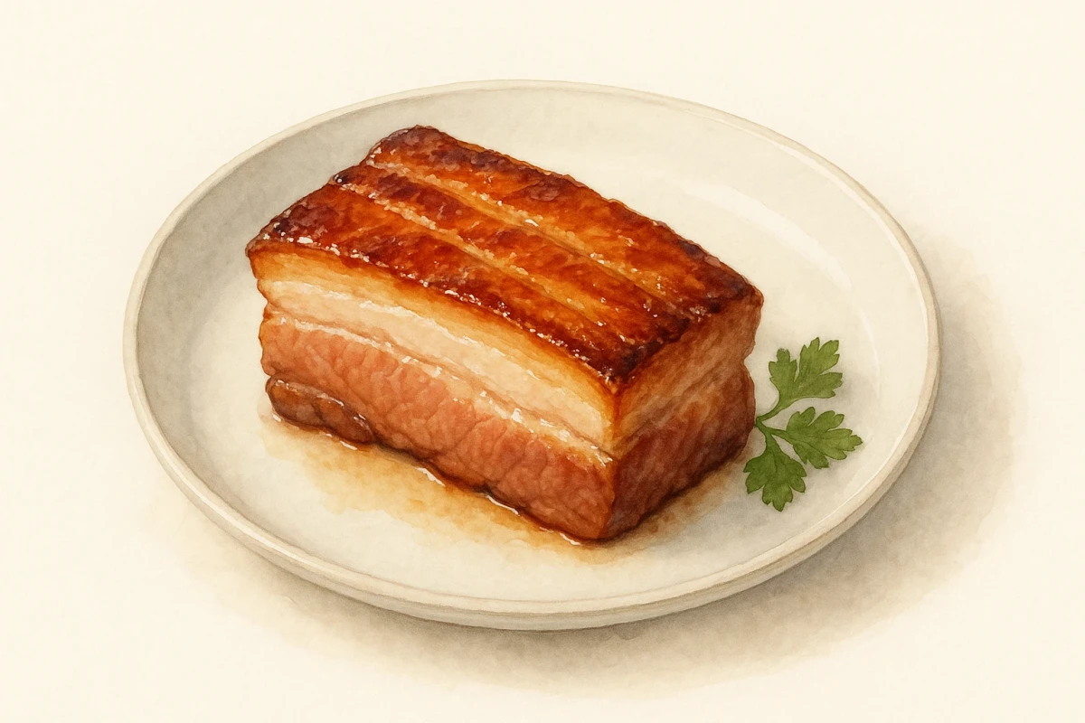 Sticky pork belly skewers