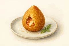 Cacio e Pepe arancini with calabrian chile aioli