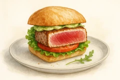 Ahi tuna filet sandwich