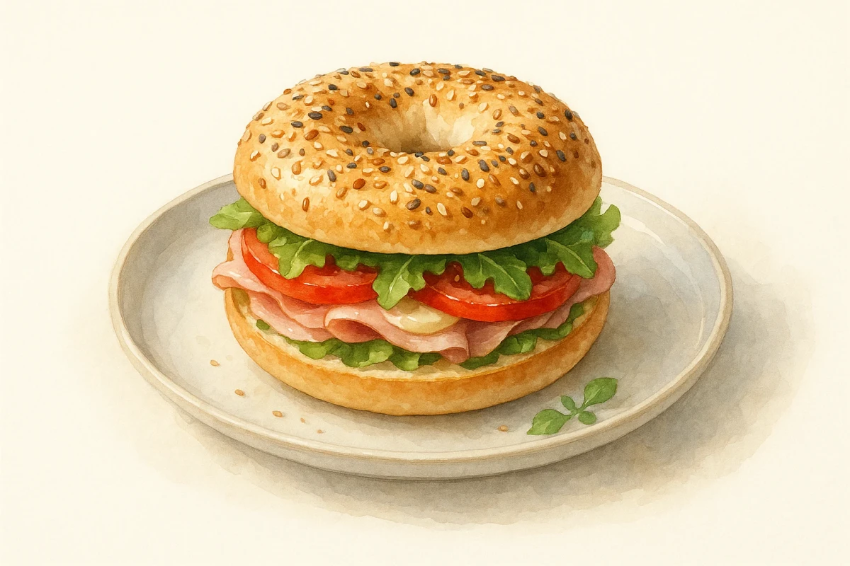 Pastrami bagel sandwich