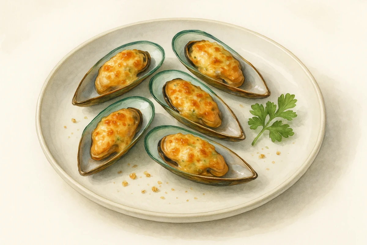 Baked green mussel