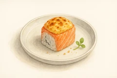 Baked salmon roll