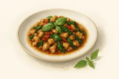 Basil chicken with jasmine rice
