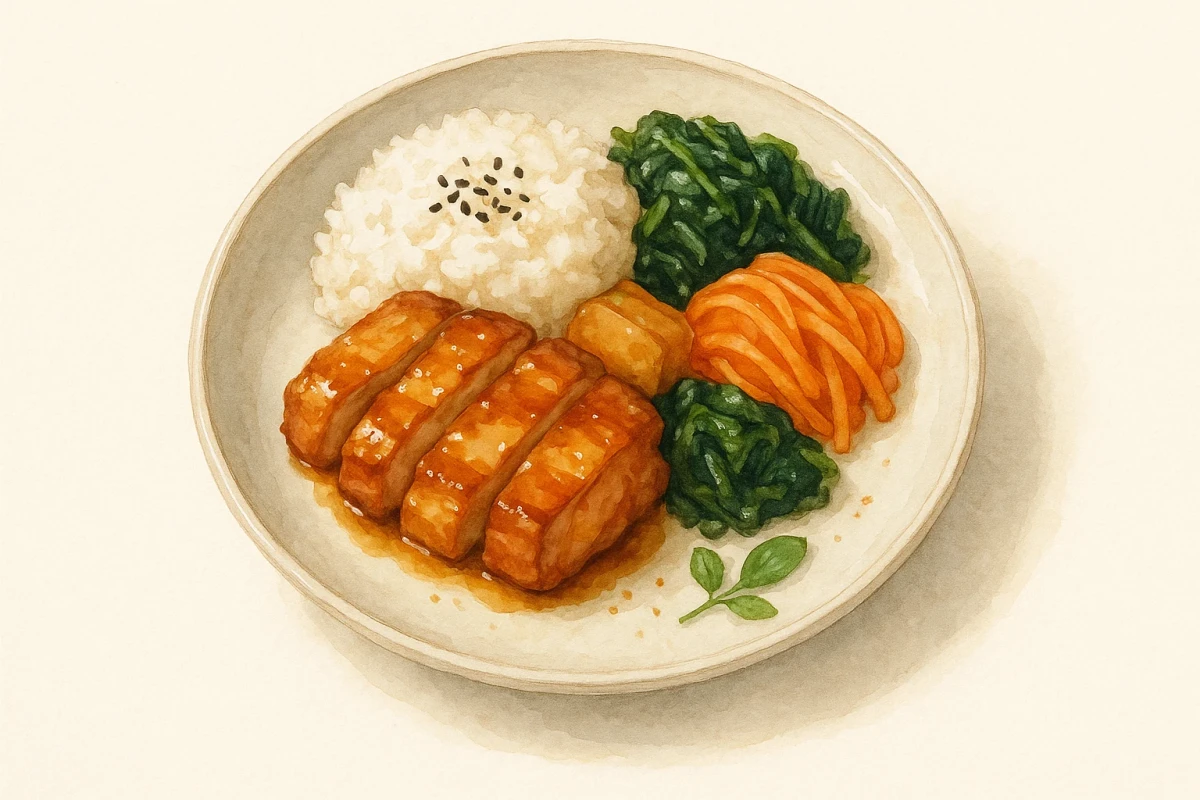 Shrimp teriyaki bento