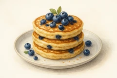 Sunday blueberry pancakes