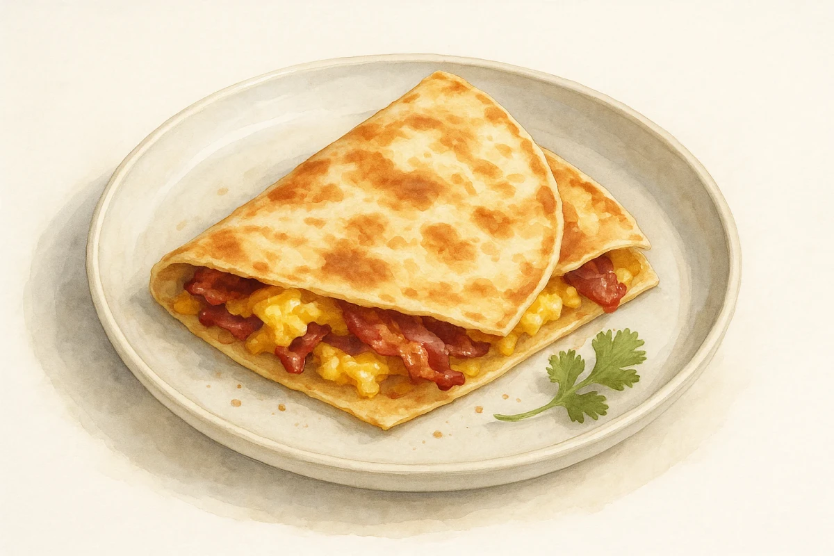 Breakfast quesadilla bacon
