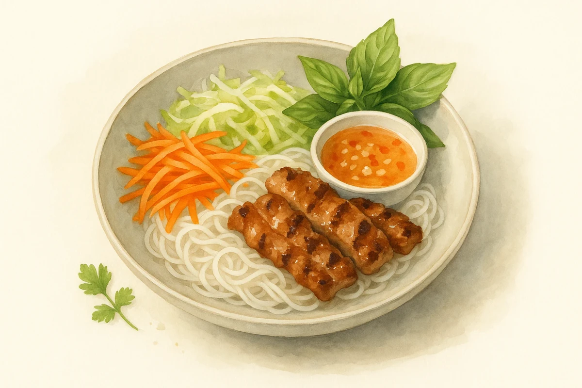 Bún thịt nướng - grilled pork