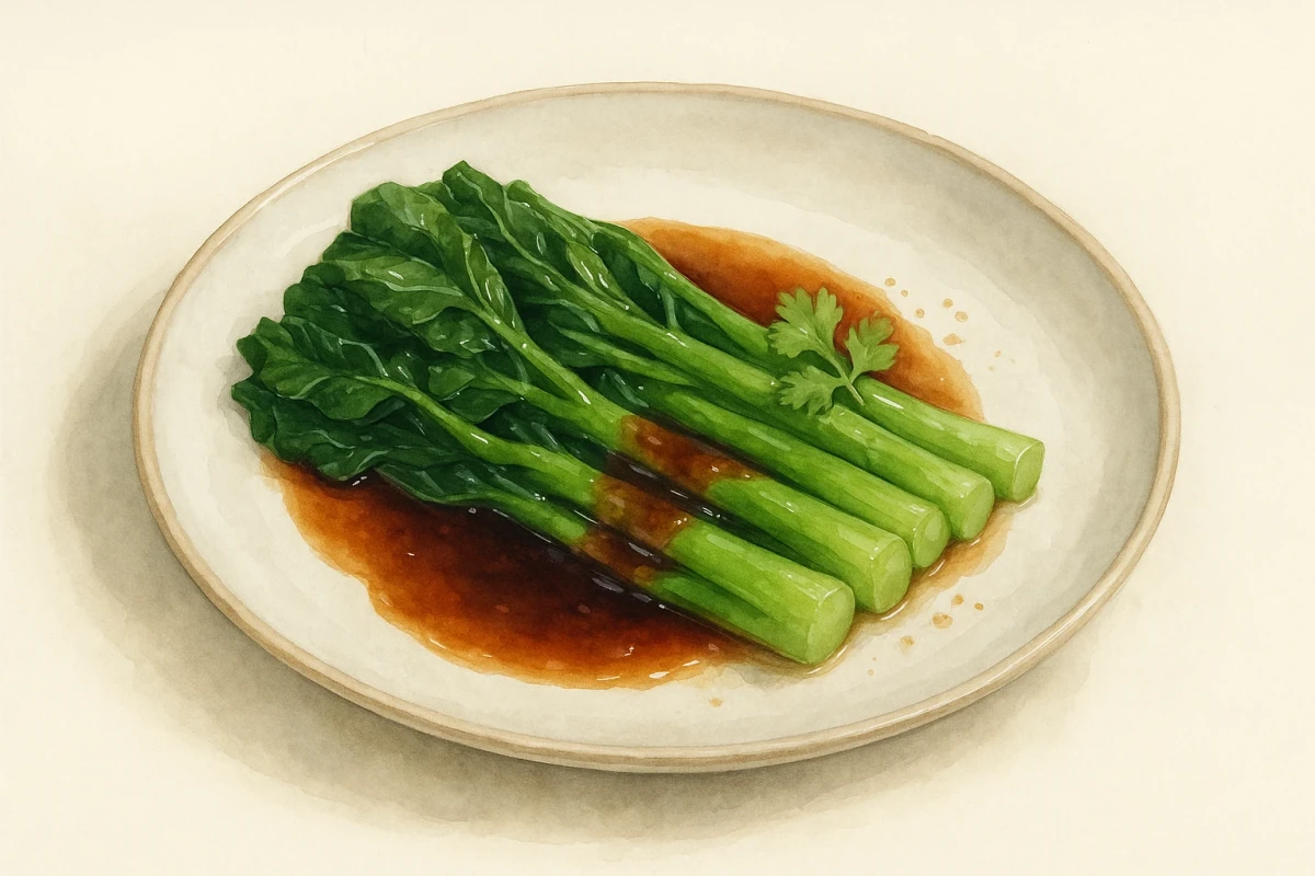 Poached Chinese broccoli with oyster sauce