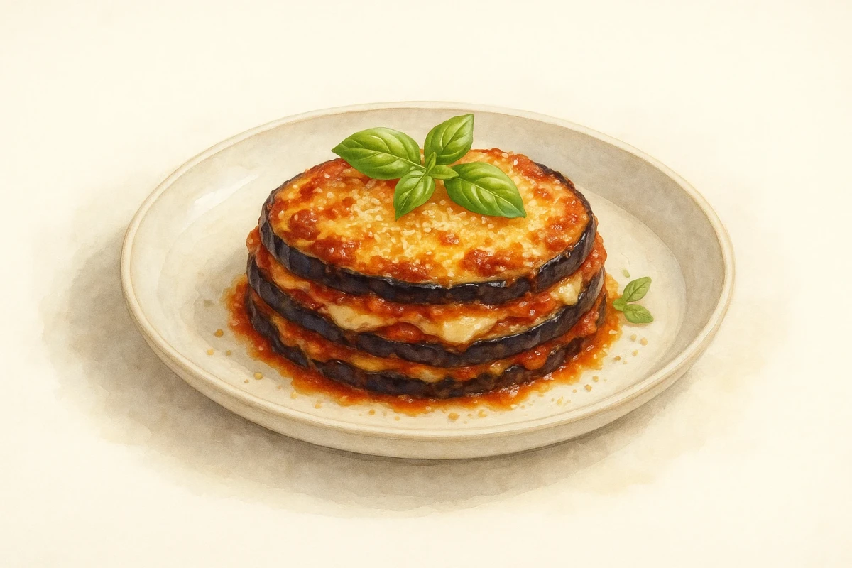 Pasta with eggplant Parmigiana