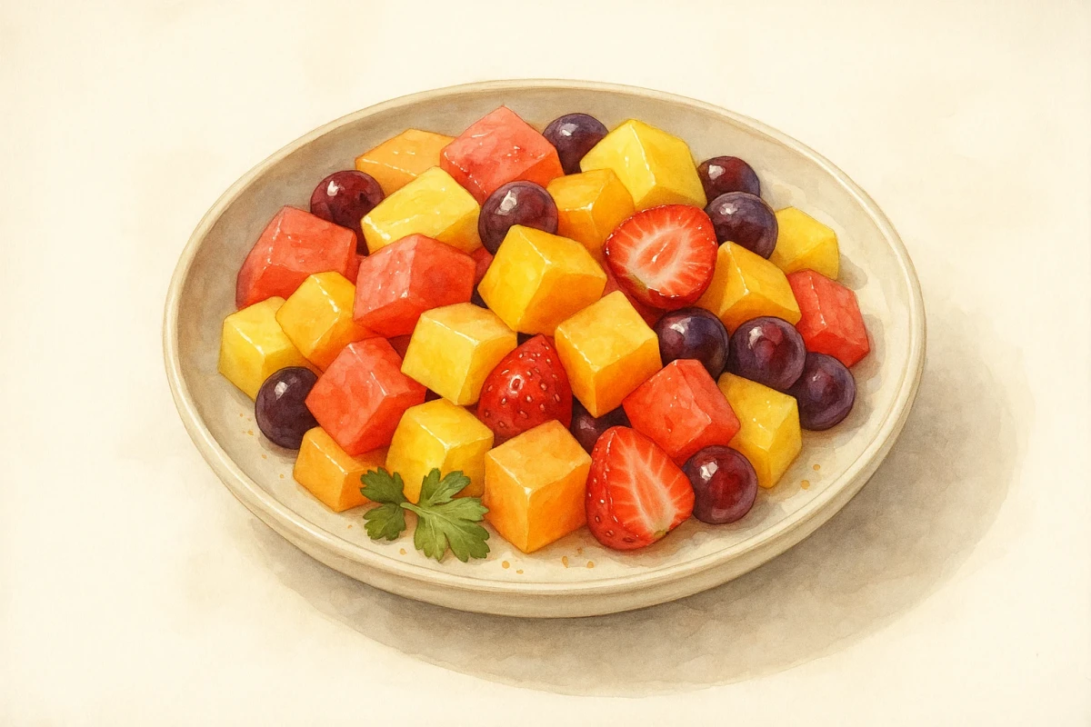 Fruit salad with cream (bionicos)