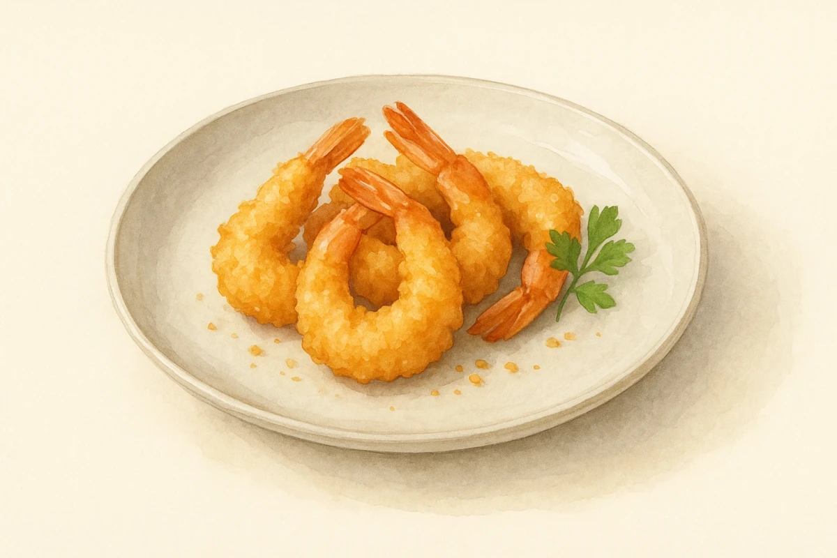 Fried shrimp half pounder
