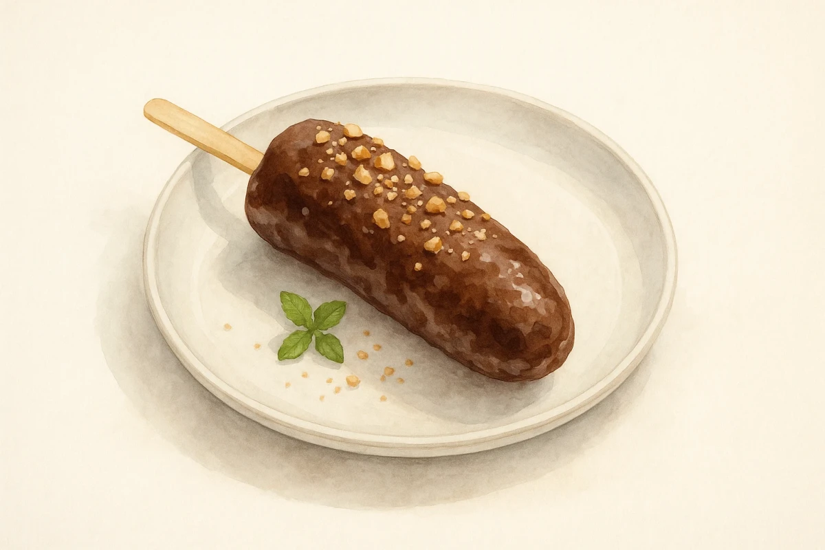 Chocolate-dipped frozen banana