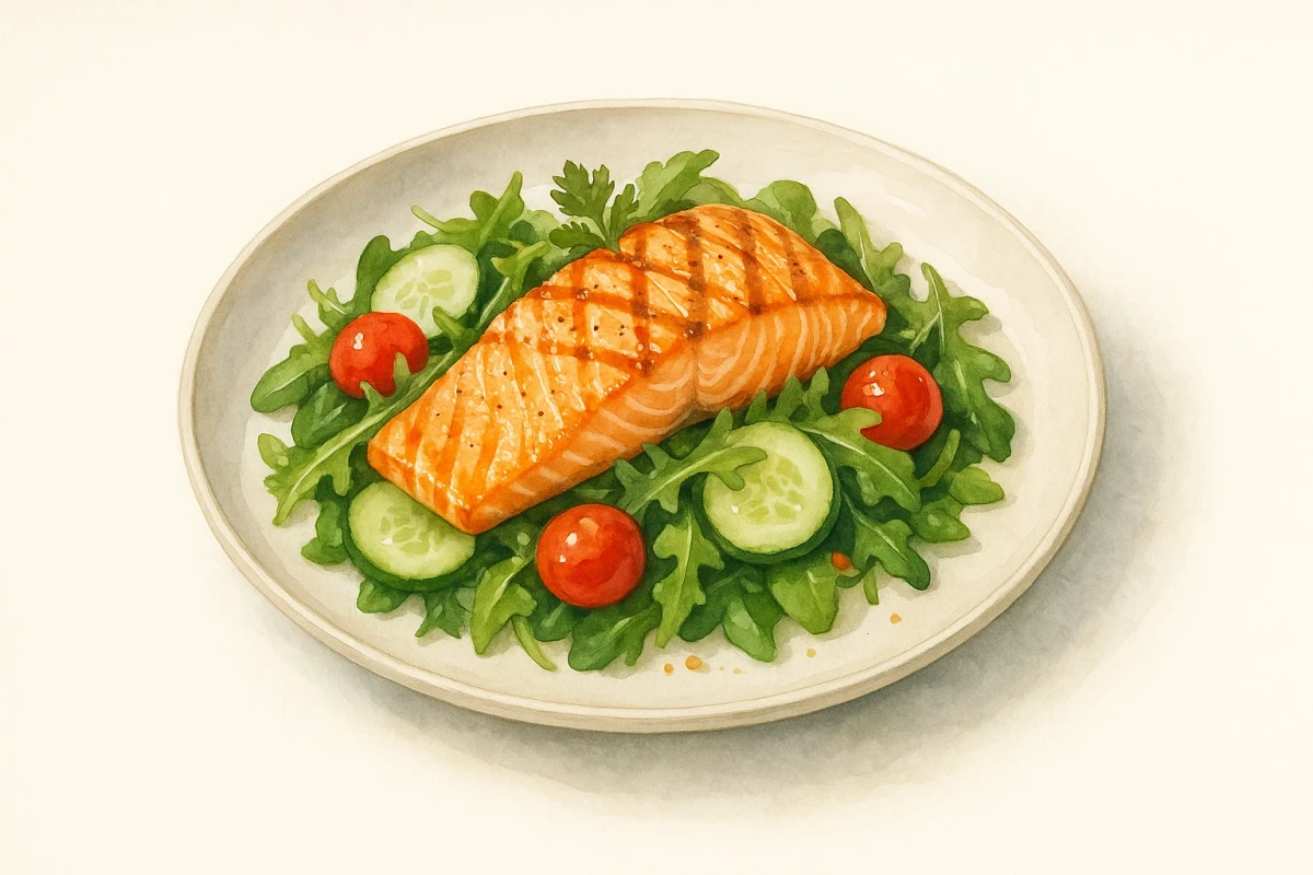 Grilled salmon salad