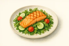 Grilled salmon salad