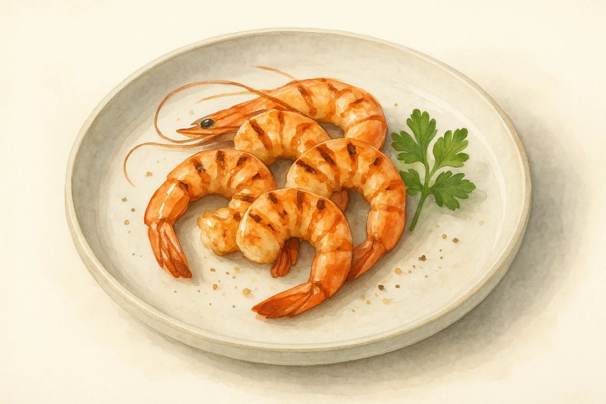 Grilled shrimp with rice