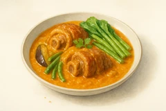 Crispy pork belly kare kare