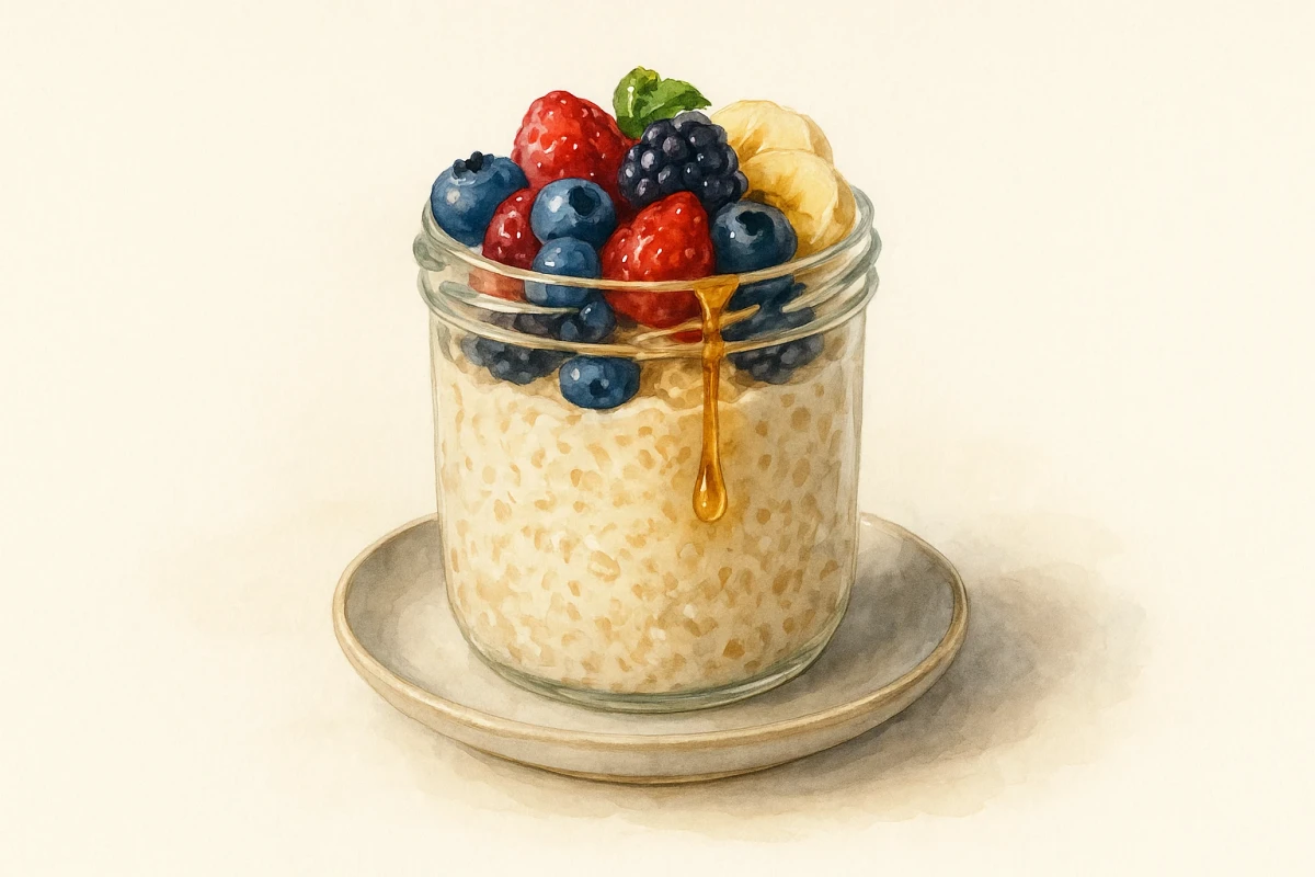 Berry & almond overnight oats