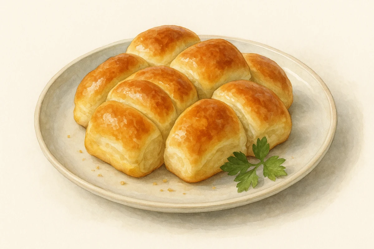 Warm parker house rolls
