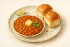 Buttered pav bhaji
