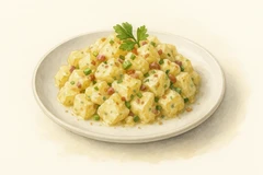 Red skin potato salad: 4.50 / 9.50