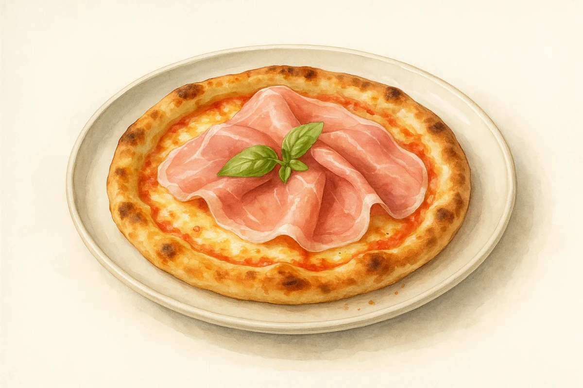 Tartufata con funghi & prosciutto Pizza (white sauce/no tomato)