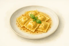 #4 fam - 1/2 spaghetti 1/2 ravioli with 5 meatballs
