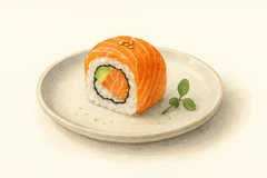 Spicy smoked salmon roll