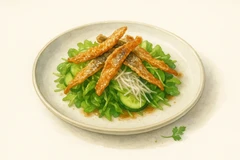 Salmon skin salad