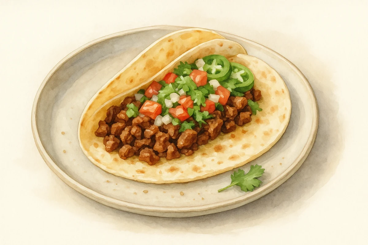 Carne asada soft taco