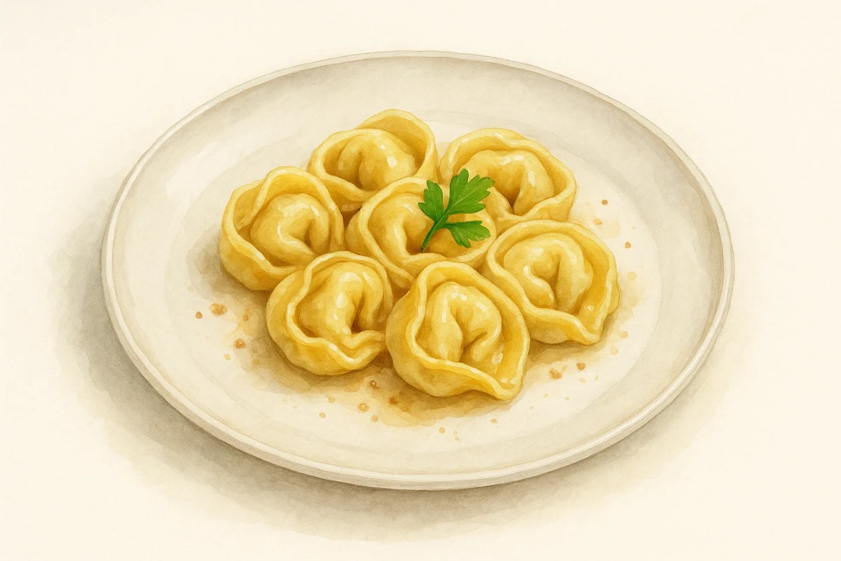 Tortellini with grilled salmon